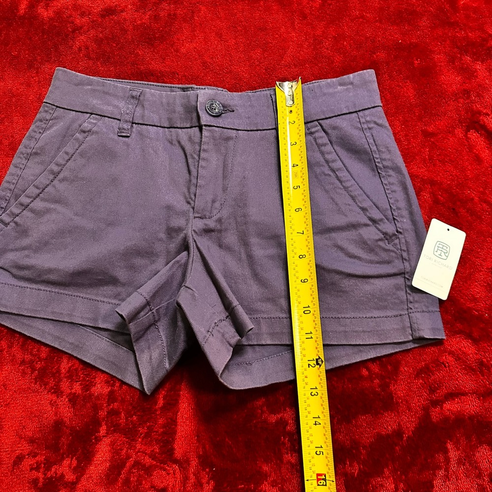 Tori Richard Sandi Denim Twill Shorts Navy Blue Pineapple Logo Size 2 NEW - Picture 3 of 8